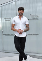 Camisa Masculina Manga Curta Slim Branca | MAGNO