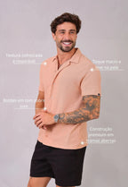 Camisa Masculina Tricot Bege | MAGNO