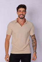 Camisa Polo Italiana Tricot Bege | MAGNO