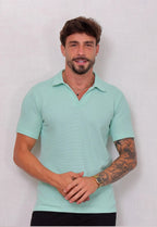 Camisa Polo Italiana Tricot Verde Claro | MAGNO