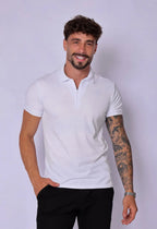 Camisa Polo Ziper Branca | MAGNO