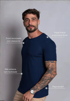 Camiseta Masculina Tricot Azul Marinho | MAGNO