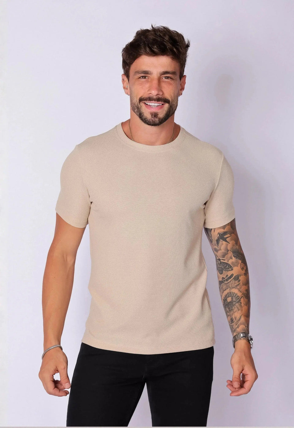 Camiseta Masculina Tricot Bege | MAGNO