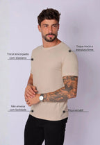 Camiseta Masculina Tricot Bege | MAGNO