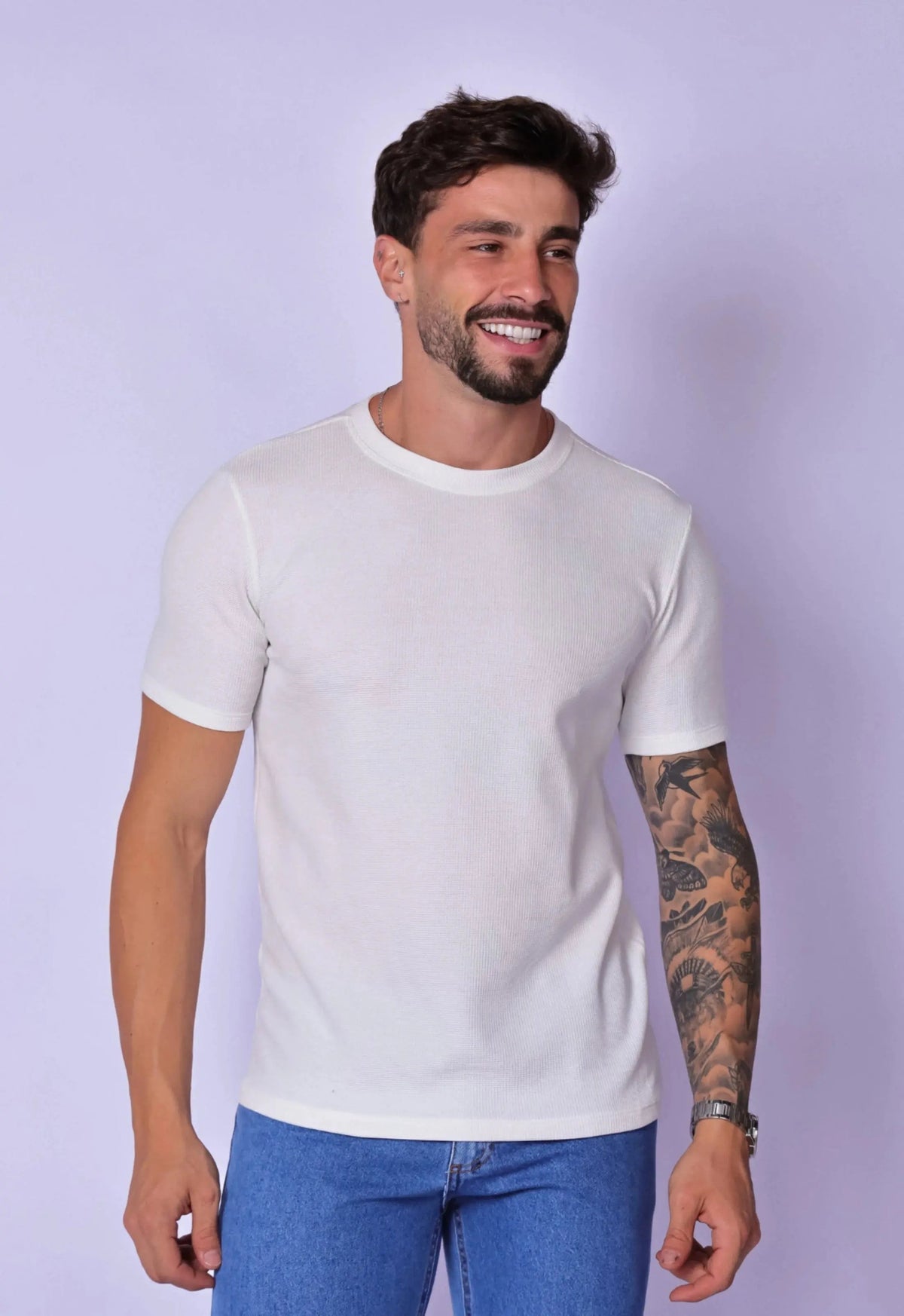 Camiseta Masculina Tricot Branca | MAGNO