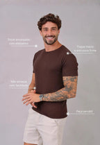 Camiseta Masculina Tricot Marrom Café | MAGNO