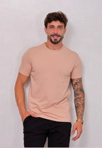 Camiseta Masculina Tricot Ponto Fino Bege | MAGNO