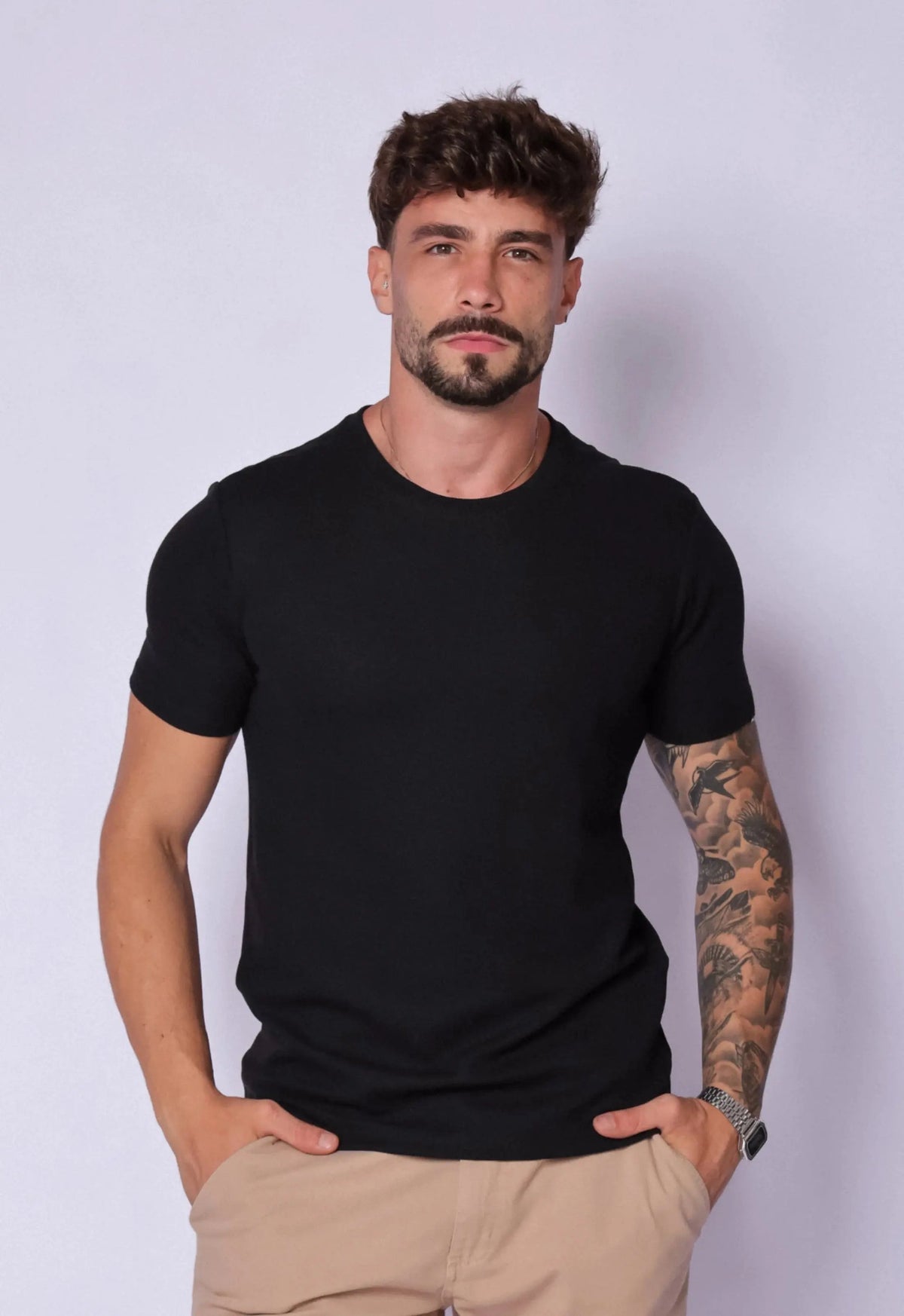 Camiseta Masculina Tricot Preta | MAGNO