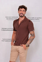 Camisa Masculina Tricot Touch Marrom | MAGNO