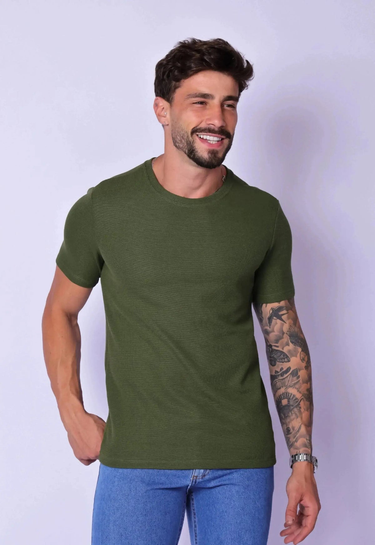 Camiseta Masculina Tricot Verde | MAGNO