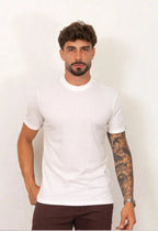 Camiseta Masculina Tricot Xadrez Branca | MAGNO