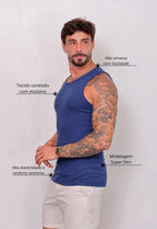 Camiseta Regata Americana Masculina Azul | MAGNO