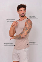 Camiseta Regata Americana Masculina Bege | MAGNO