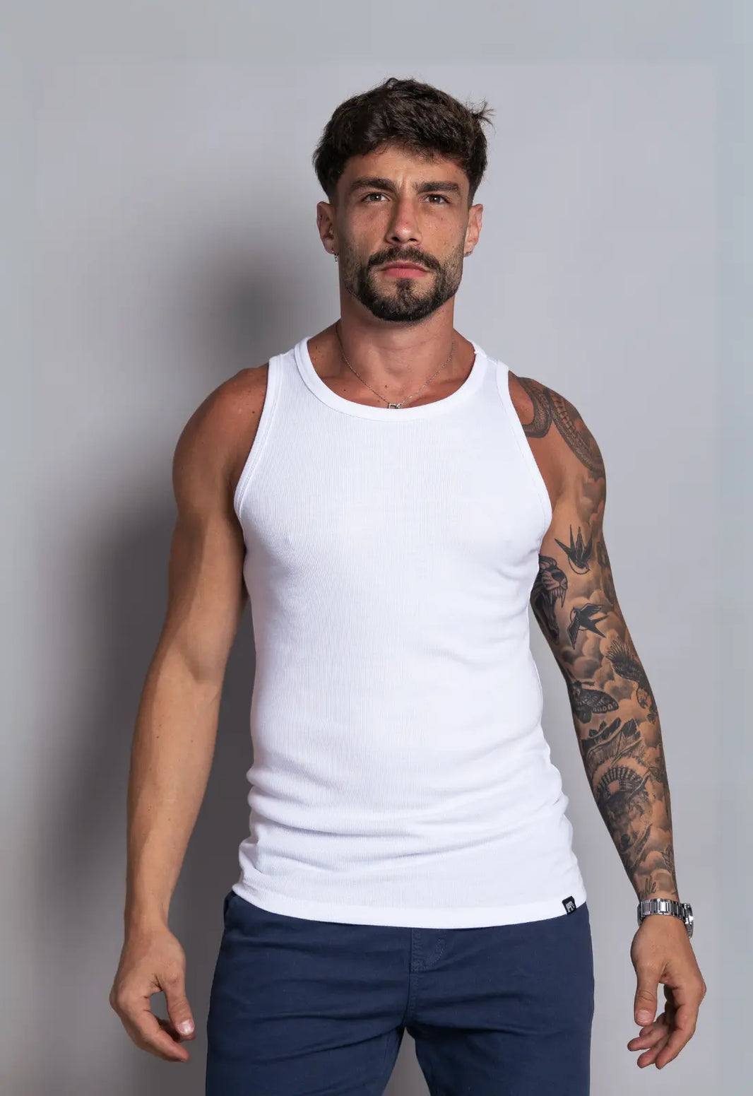 Camiseta Regata Americana Masculina Branca | MAGNO
