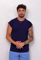 Camiseta Regata Tricot Azul Marinho | MAGNO