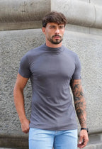Camiseta Slim Gola Média Cinza | MAGNO
