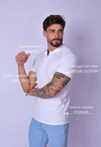 Camiseta Zíper Branca | MAGNO