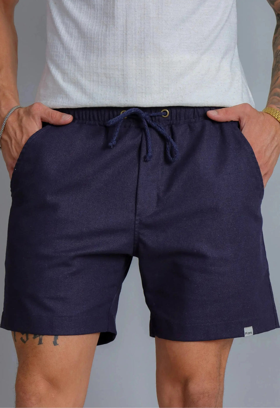 Shorts de Linho Masculino Marinho | MAGNO