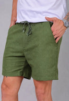 Shorts de Linho Masculino Verde | MAGNO