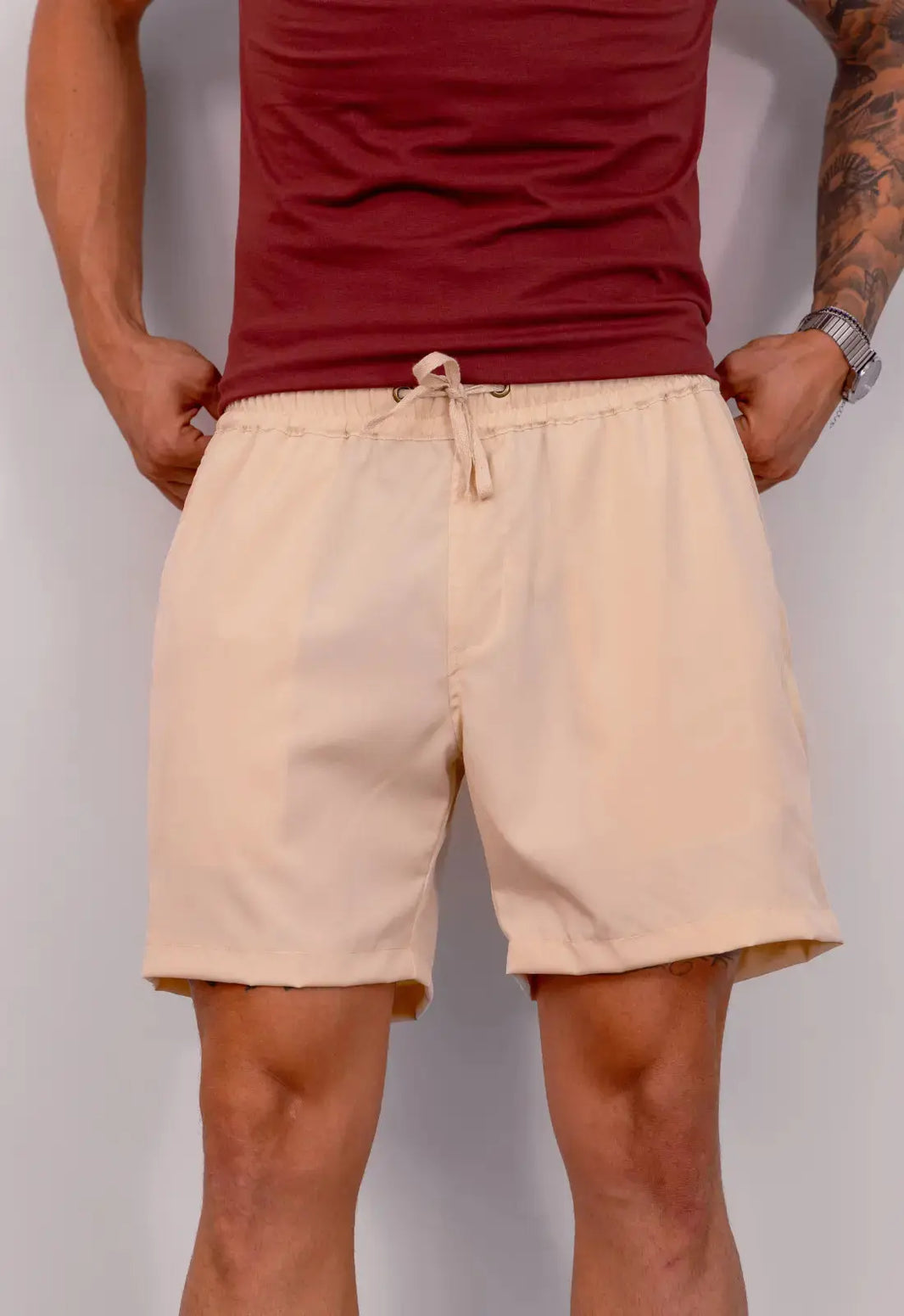 Shorts Masculino Microfibra Bege | MAGNO
